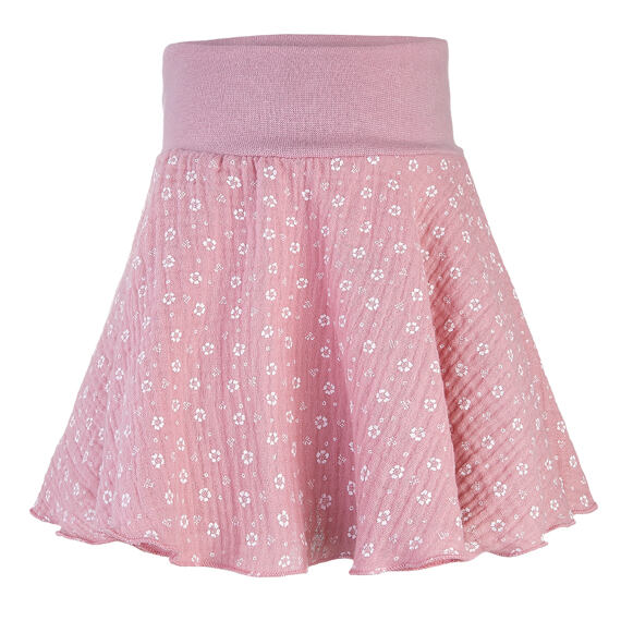 Dětská kolová sukně Little Angel Kytičky - starorůžová