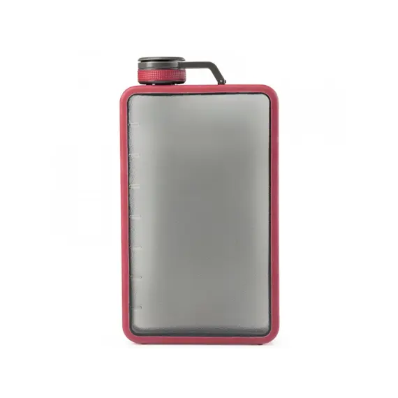 Průhledná placatka GSI Outdoors Boulder Flask 475 ml haute red