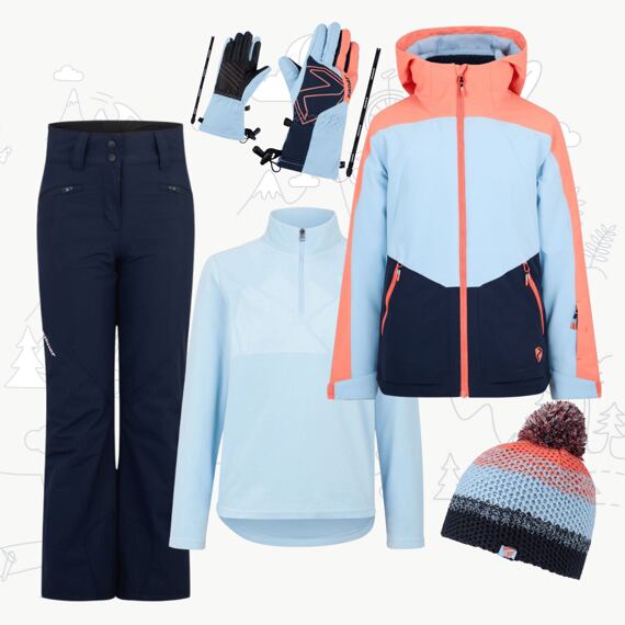 Dětský zimní outfit Ziener pro juniory Arnu - arctic sky stru