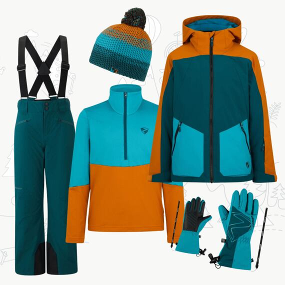 Dětský zimní outfit Ziener pro juniory Arnu - aqua breeze