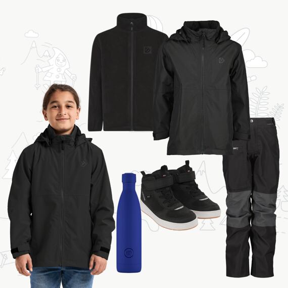 Dětský nepromokavý outfit Didriksons Piko - black