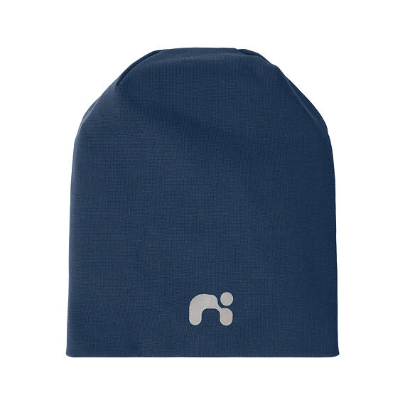 Dětská čepice Name It Moppy beanie s reflexním logem - insignia blue