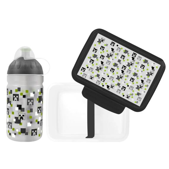 SET ZDRAVÁ LAHEV A ZDRAVÁ SVÁČA svačinový box a lahev 0,5l Pixel head