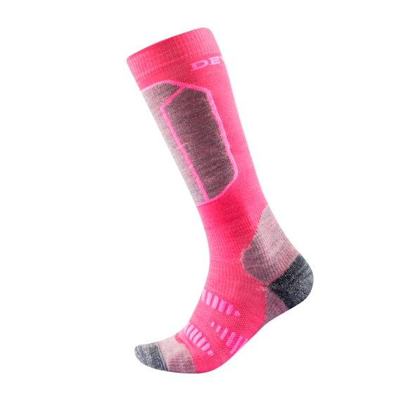 Dětské funkční podkolenky na lyže s merinem Devold Alpine Kid sock cerise