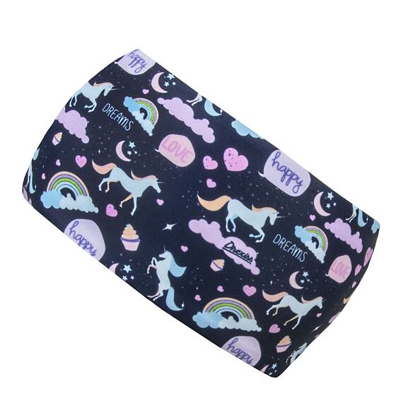 Funkční čelenka dvouvrstvá Drexiss s fleecem Moon Unicorns - zateplená