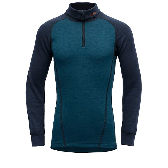 Dětské funkční tričko s merinem Devold Duo active s rolákem na zip ink dlouhý rukáv