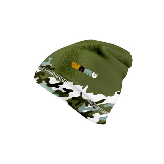 Dětská fleecová čepice Wamu Maskáč - khaki