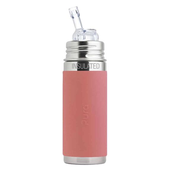 Nerezová termo lahev s brčkem Pura 260 ml Rose