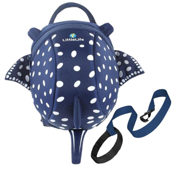 Dětský batoh s bezpečnostním vodítkem LittleLife Recycled stingray 2 l