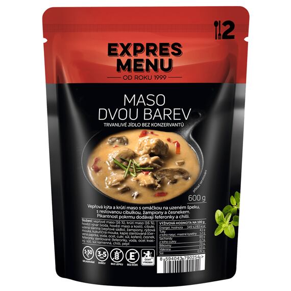 Maso dvou barev Expres menu 2 porce