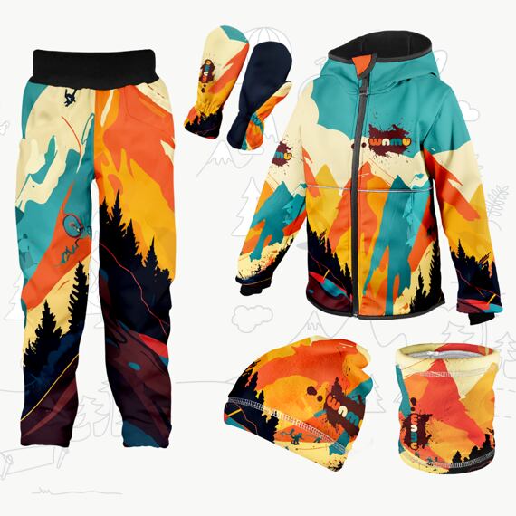 Dětský softshellový outfit světlý - Mountain bike