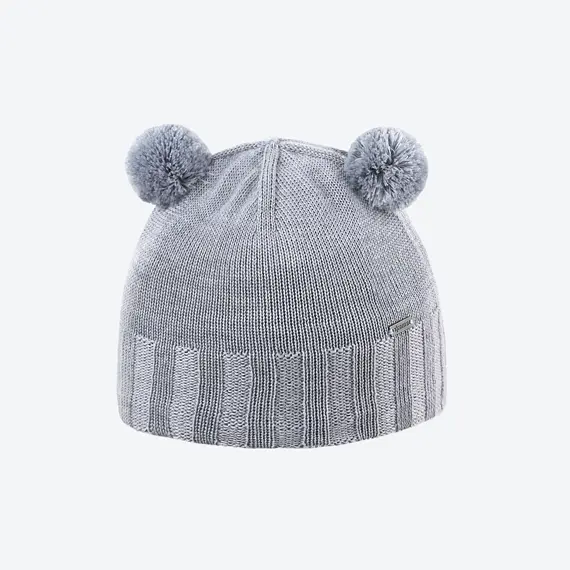 Dětská pletená merino čepice Kama B102 šedá