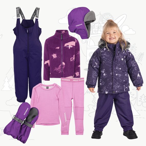 Dětský zimní outfit Huppa Vesa pro nejmenší - fialový