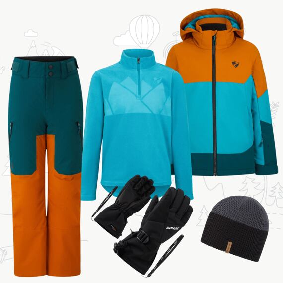 Dětský zimní outfit Ziener pro juniory Agimo - aqua breeze