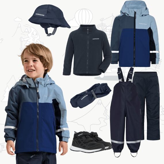 Dětský nepromokavý outfit Didriksons Pilvi - navy