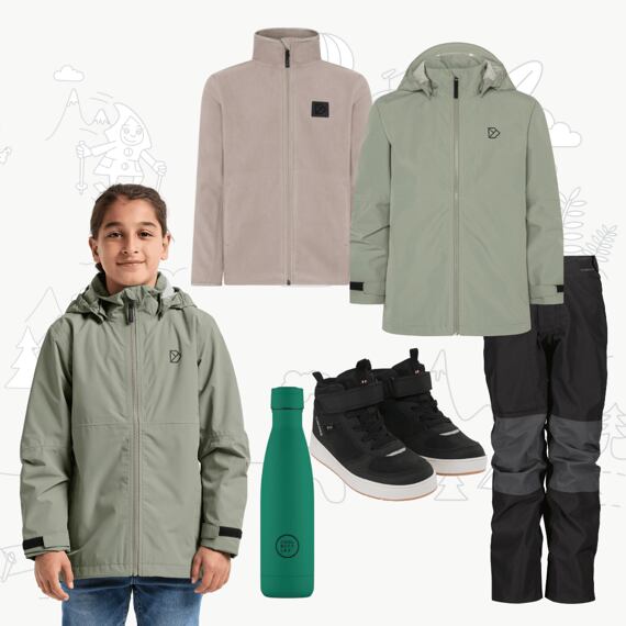 Dětský nepromokavý outfit Didriksons Piko - wilted leaf