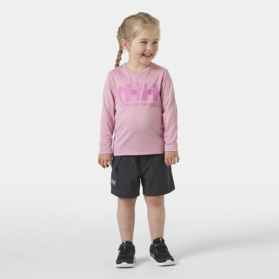 Dětské funkční UV tričko Helly Hansen K Tech Graphic LS top dlouhý rukáv - pink lavender