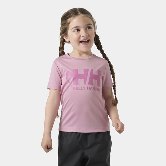 Dětské funkční UV tričko Helly Hansen K Tech Graphic krátký rukáv - pink lavender