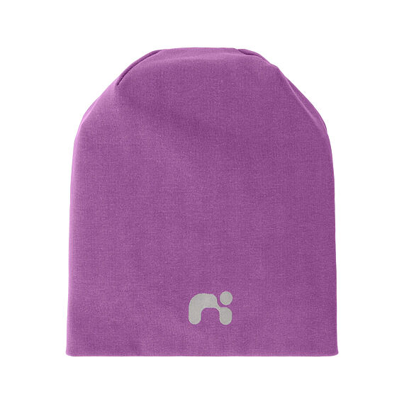 Dětská čepice Name It Moppy beanie s reflexním logem - iris orchid