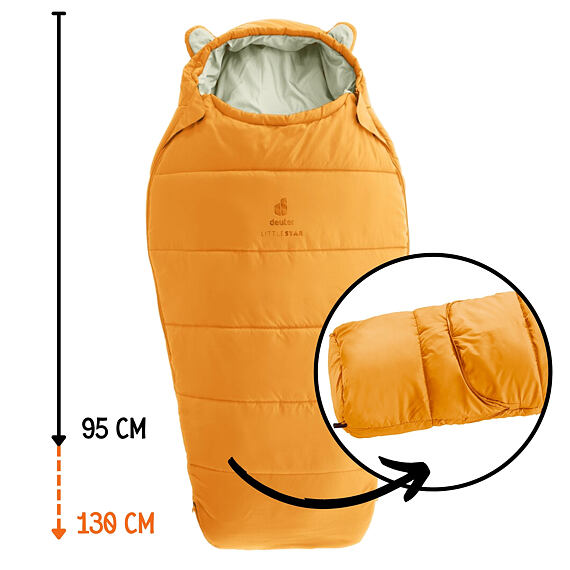 Dětský rostoucí spací pytel Deuter Little star amber-bone do 130 cm