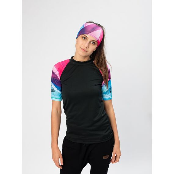 Dámské funkční UV tričko Drexiss CoolMax shapes - pink krátký rukáv