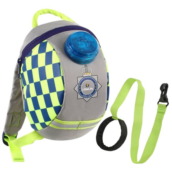 Reflexní batoh s bezpečnostním vodítkem LittleLife Emergency service Toddler Backpack police 2 l