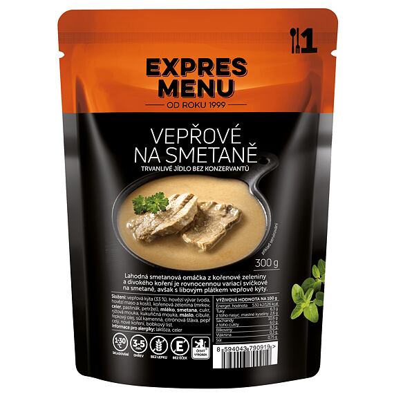 Vepřové na smetaně Expres menu 1 porce