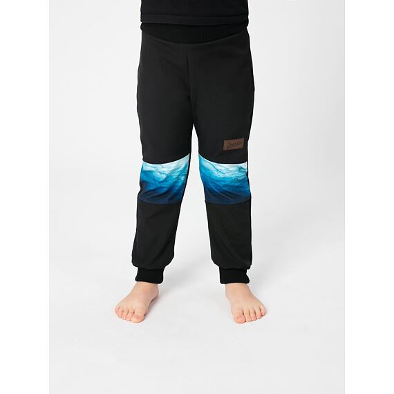 Dětské softshellové kalhoty Drexiss s fleecem black ocean