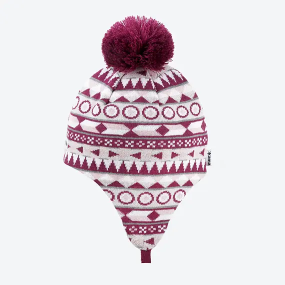 Dětská pletená čepice Kama BW23 WINDSTOPPER s merinem purpurová