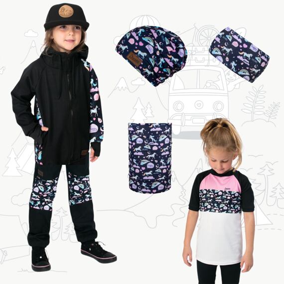 Dětský softshellový outfit Moon unicorns