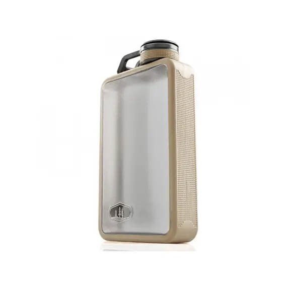 Odolná průhledná placatka GSI Outdoors Boulder Flask 177 ml - sand