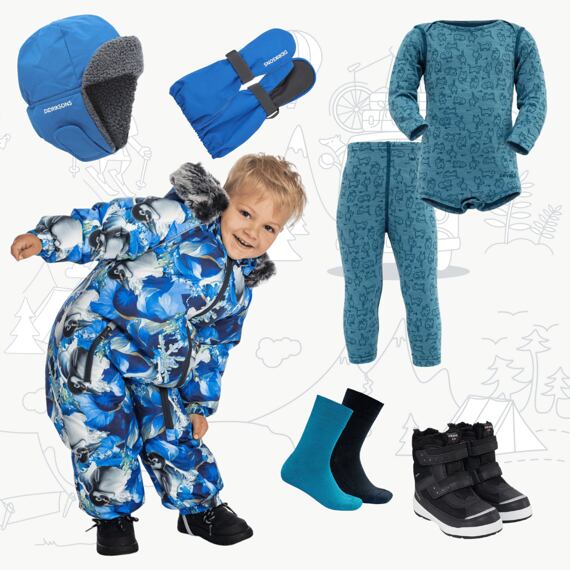 Dětský zimní outfit Huppa Ottis - blue pattern