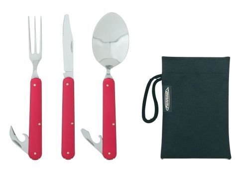 Příborový set Ferrino Clip Cutlery - červený
