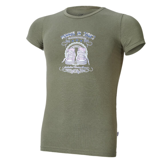 Dětské tričko Little Angel Outlast® KR tenké tisk Tenisky - khaki
