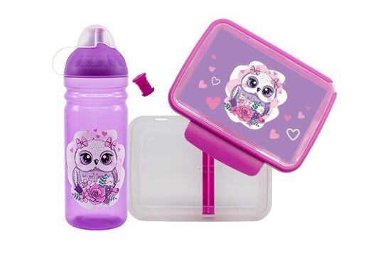 SET ZDRAVÁ LAHEV A ZDRAVÁ SVÁČA svačinový box a lahev 0,7l Sovička
