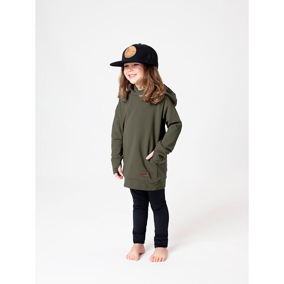 Dětské mikinošaty Drexiss dark khaki