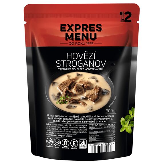 Hovězí Stroganov Expres menu 2 porce