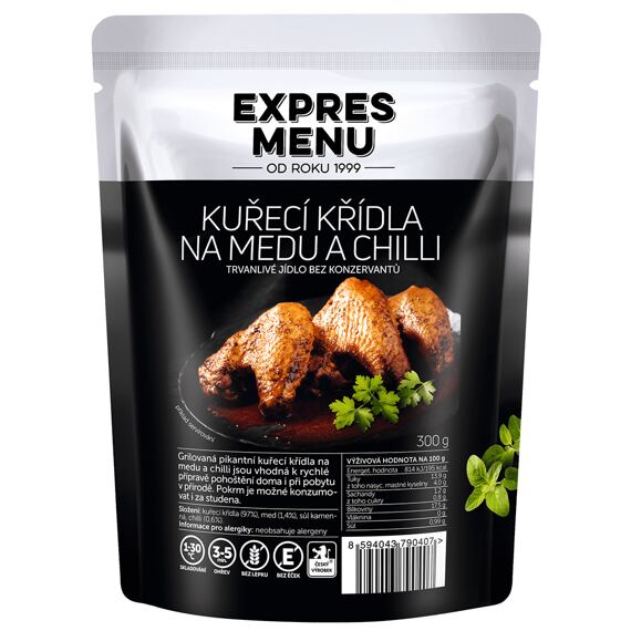 Kuřecí křídla na medu a chilli Expres menu 3 porce