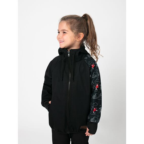 Dětská softshellová bunda Promaledobrodruhy s fleecem black/black