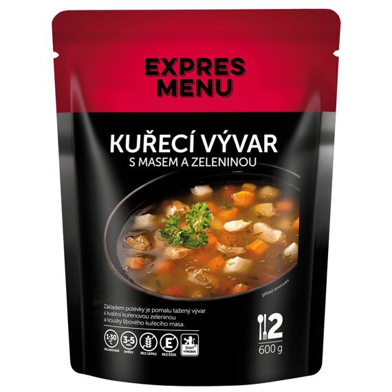 Kuřecí vývar s masem a zeleninou Expres menu 2 porce