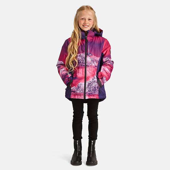 Juniorská lyžařská bunda Huppa Marita fuchsia pattern/ dark lilac