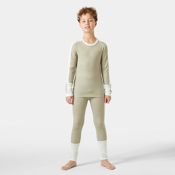 Juniorské termoprádlo Helly Hansen JR LIFA® Merino Midweight set - light lav