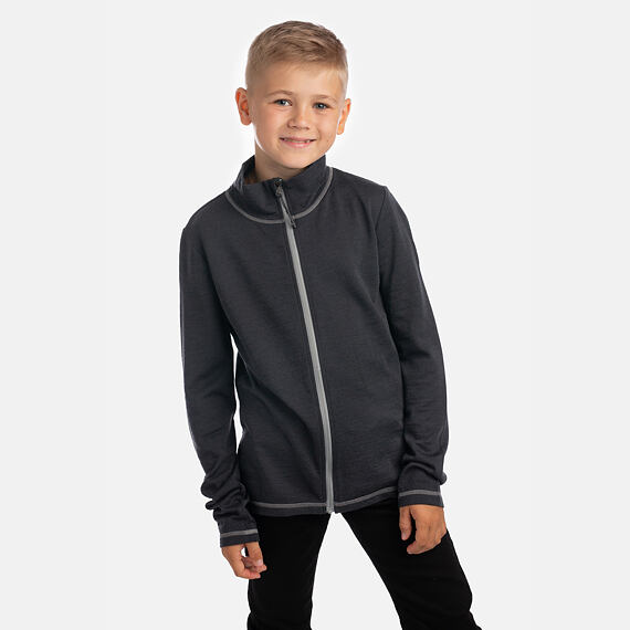 Dětská mikina s merinem Huppa Kalle dark gray