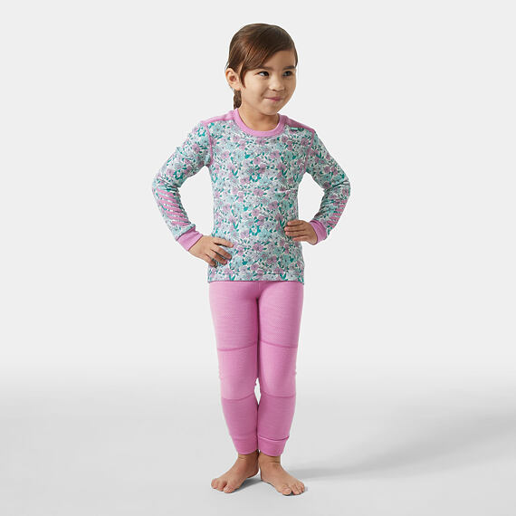 Dětské termoprádlo Helly Hansen Graphic LIFA® Merino Wool set - meta pink aop