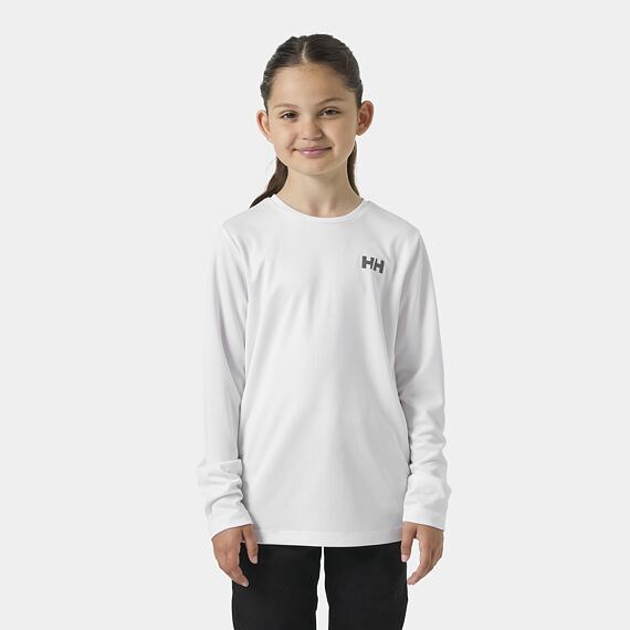 Dětské funkční UV tričko Helly Hansen Jr Tech LS Crew dlouhý rukáv - white