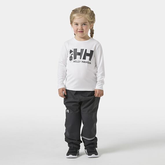 Dětské funkční UV tričko Helly Hansen K Tech Graphic LS top dlouhý rukáv - white