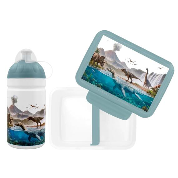 SET ZDRAVÁ LAHEV A ZDRAVÁ SVÁČA svačinový box a lahev 0,5l Dinosauří svět