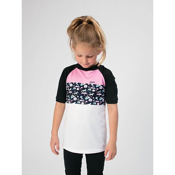 Dětské funkční UV tričko Drexiss CoolMax krátký rukáv Moon unicorns - stripe