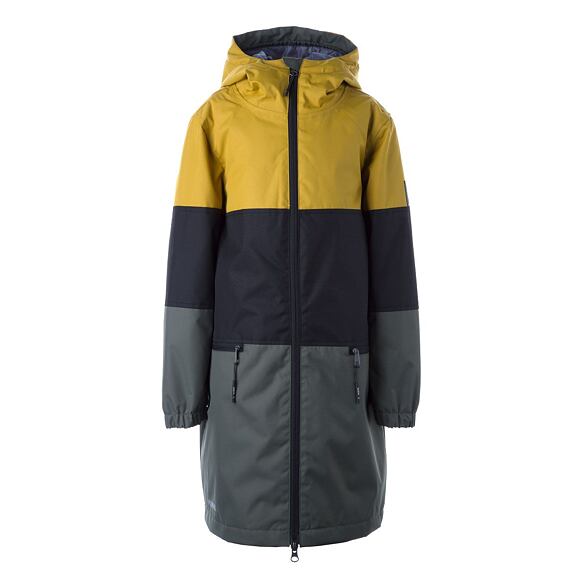 Dívčí nepromokavý kabát Huppa Hanka autumn gold/dark green