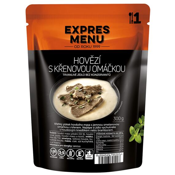 Hovězí s křenovou omáčkou Expres menu 1 porce